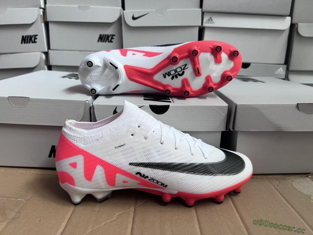 Men's Nike Air Zoom Mercurial Vapor 15 Elite AG Artificial Grass Low-Tops Football Boots - White/Black/Red