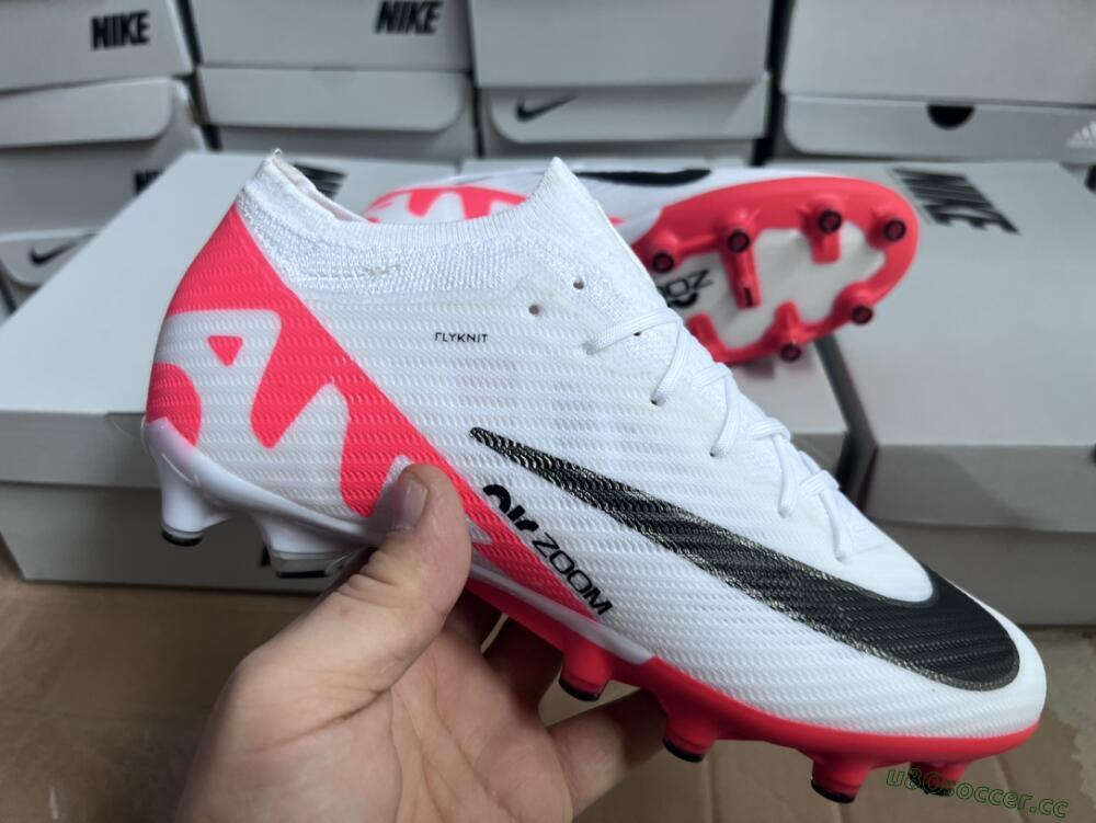 Men's Nike Air Zoom Mercurial Vapor 15 Elite AG Artificial Grass Low-Tops Football Boots - White/Black/Red