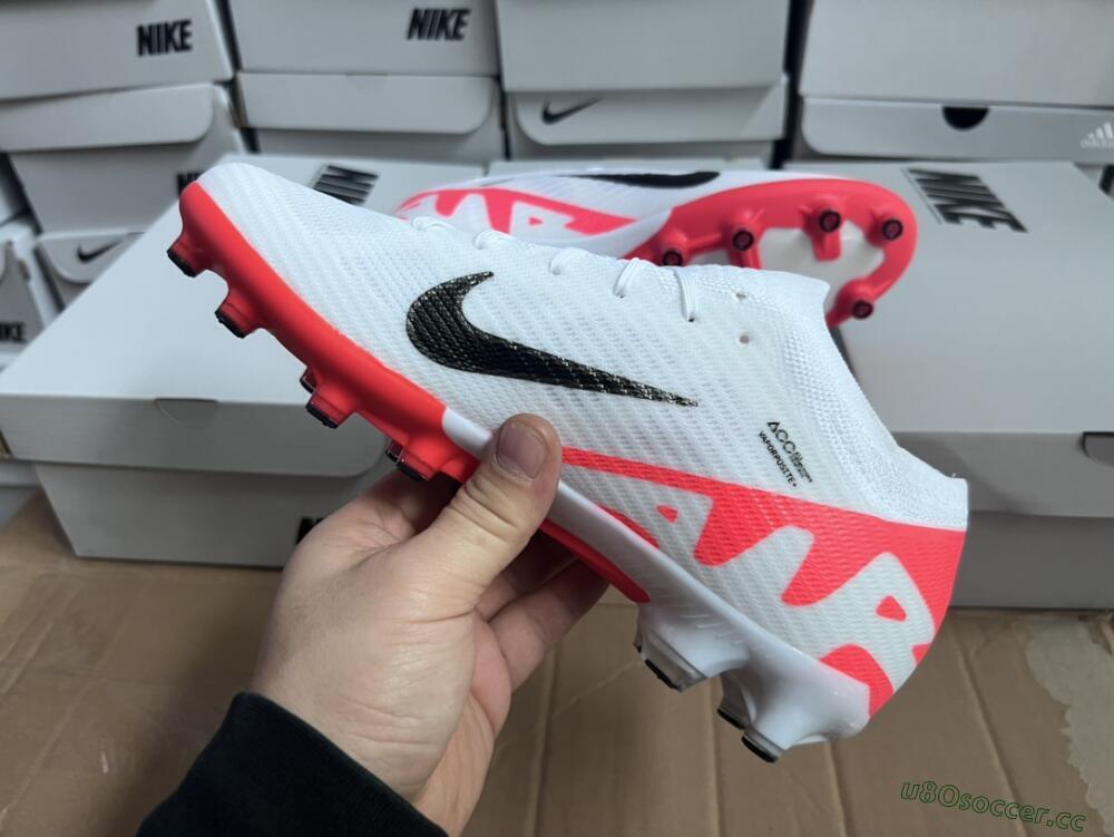 Men's Nike Air Zoom Mercurial Vapor 15 Elite AG Artificial Grass Low-Tops Football Boots - White/Black/Red