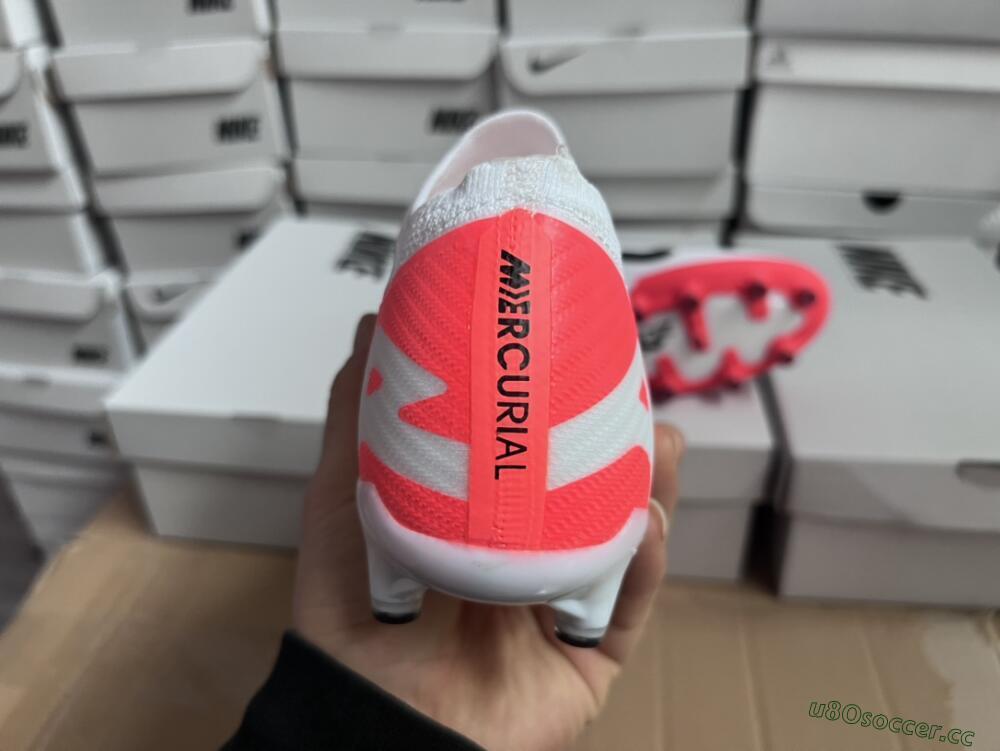 Men's Nike Air Zoom Mercurial Vapor 15 Elite AG Artificial Grass Low-Tops Football Boots - White/Black/Red