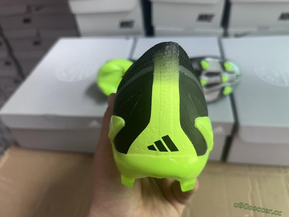 Men's Adidas X Crazyfast+ FG Firm Ground Low-Tops Football Boots - Grey/Black/Green