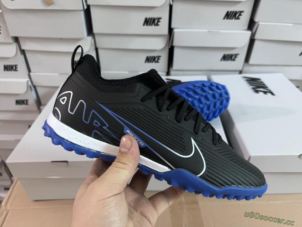 Unisex Nike Air Zoom Mercurial Vapor 15 Pro TF Artificial Turf Low-Tops Football Shoes - Black/White/Blue