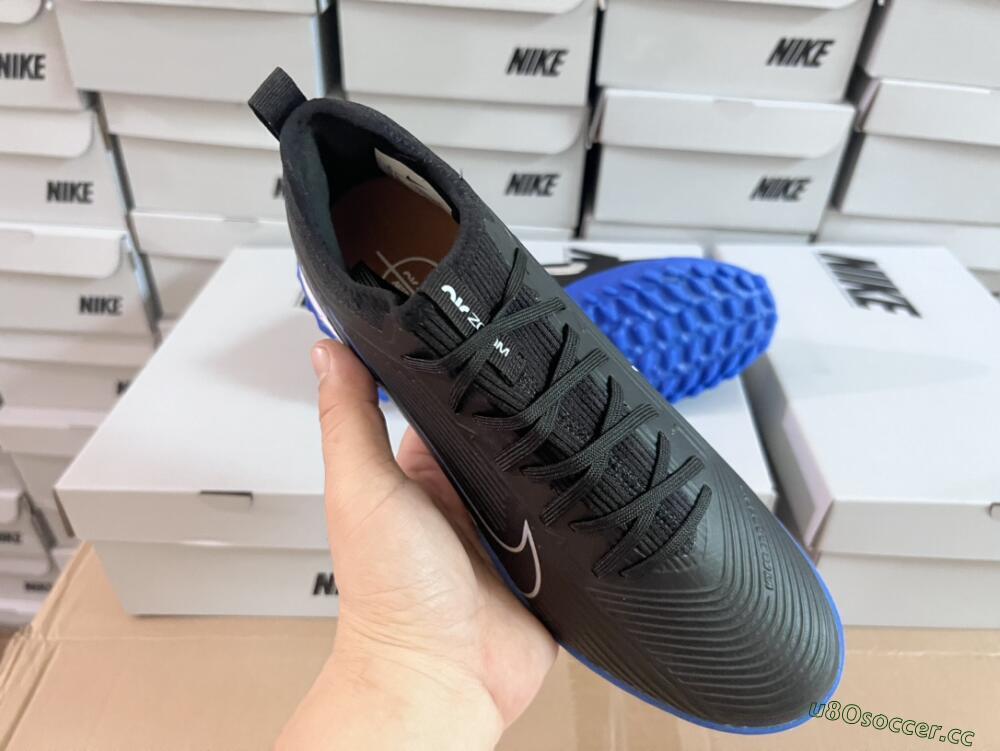 Unisex Nike Air Zoom Mercurial Vapor 15 Pro TF Artificial Turf Low-Tops Football Shoes - Black/White/Blue