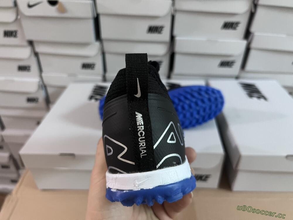 Unisex Nike Air Zoom Mercurial Vapor 15 Pro TF Artificial Turf Low-Tops Football Shoes - Black/White/Blue