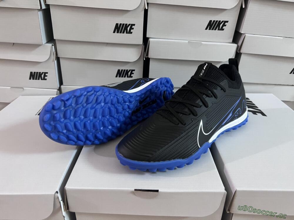 Unisex Nike Air Zoom Mercurial Vapor 15 Pro TF Artificial Turf Low-Tops Football Shoes - Black/White/Blue