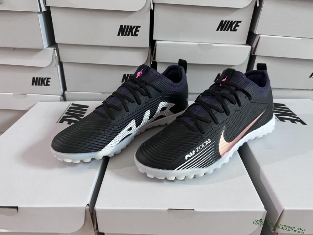 Unisex Nike Air Zoom Mercurial Vapor 15 Pro TF Artificial Turf Low-Tops Football Shoes - Black/Gold/White