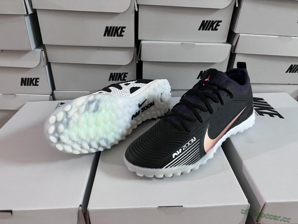 Unisex Nike Air Zoom Mercurial Vapor 15 Pro TF Artificial Turf Low-Tops Football Shoes - Black/Gold/White