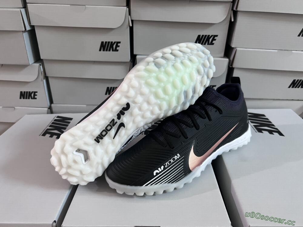 Unisex Nike Air Zoom Mercurial Vapor 15 Pro TF Artificial Turf Low-Tops Football Shoes - Black/Gold/White