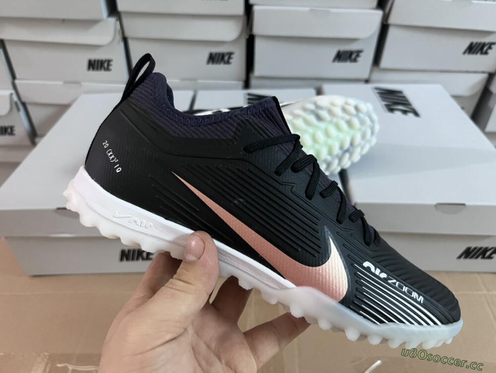 Unisex Nike Air Zoom Mercurial Vapor 15 Pro TF Artificial Turf Low-Tops Football Shoes - Black/Gold/White