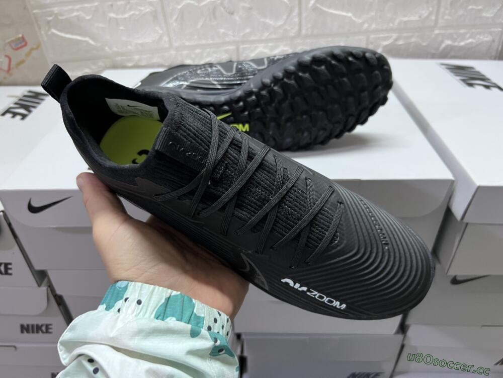 Unisex Nike Air Zoom Mercurial Vapor 15 Pro TF Artificial Turf Low-Tops Football Shoes - Black/White/Yellow