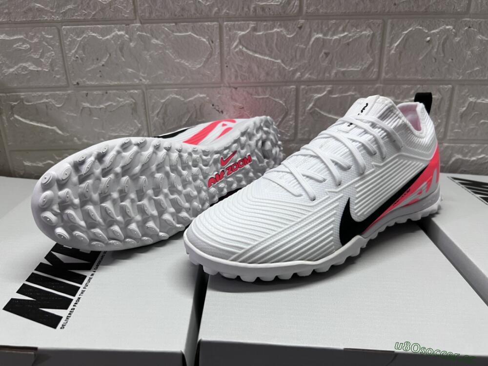 Unisex Nike Air Zoom Mercurial Vapor 15 Pro TF Artificial Turf Low-Tops Football Shoes - White/Black/Red