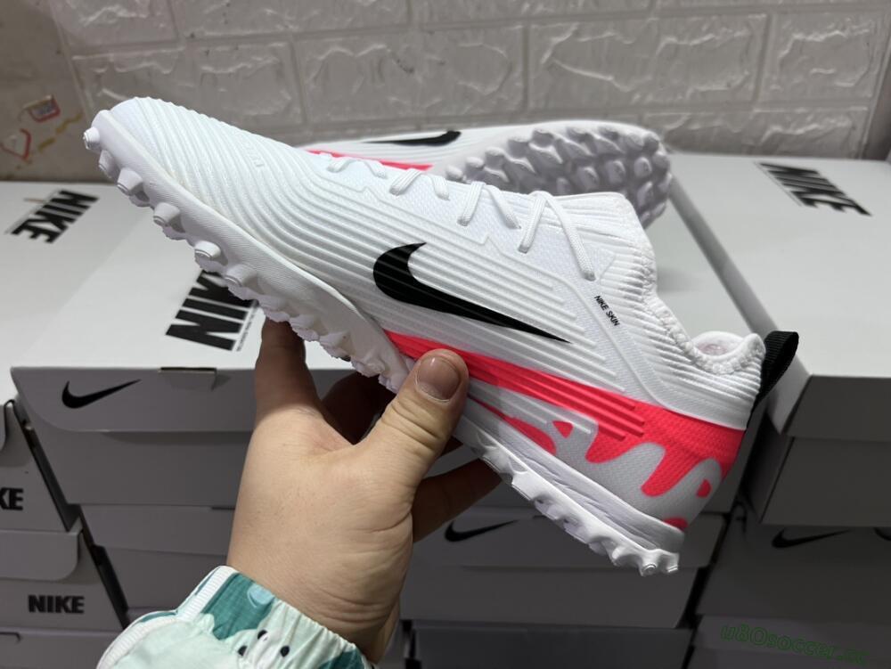 Unisex Nike Air Zoom Mercurial Vapor 15 Pro TF Artificial Turf Low-Tops Football Shoes - White/Black/Red