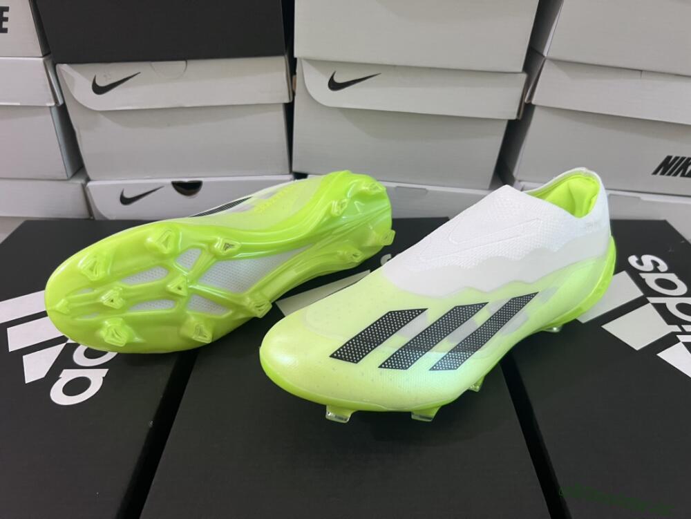 Men's Adidas X Crazyfast.1 LL FG Firm Ground Low-Tops Football Boots - Green/Black/White