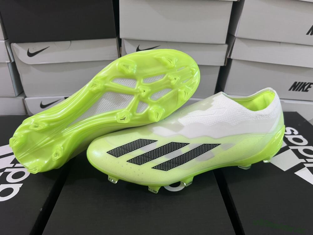 Men's Adidas X Crazyfast.1 LL FG Firm Ground Low-Tops Football Boots - Green/Black/White