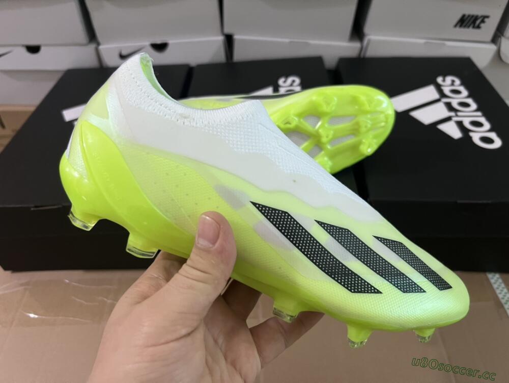 Men's Adidas X Crazyfast.1 LL FG Firm Ground Low-Tops Football Boots - Green/Black/White