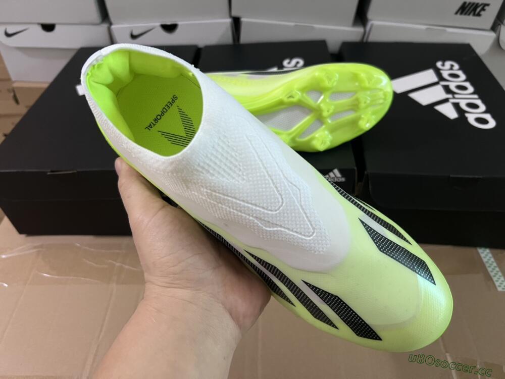 Men's Adidas X Crazyfast.1 LL FG Firm Ground Low-Tops Football Boots - Green/Black/White