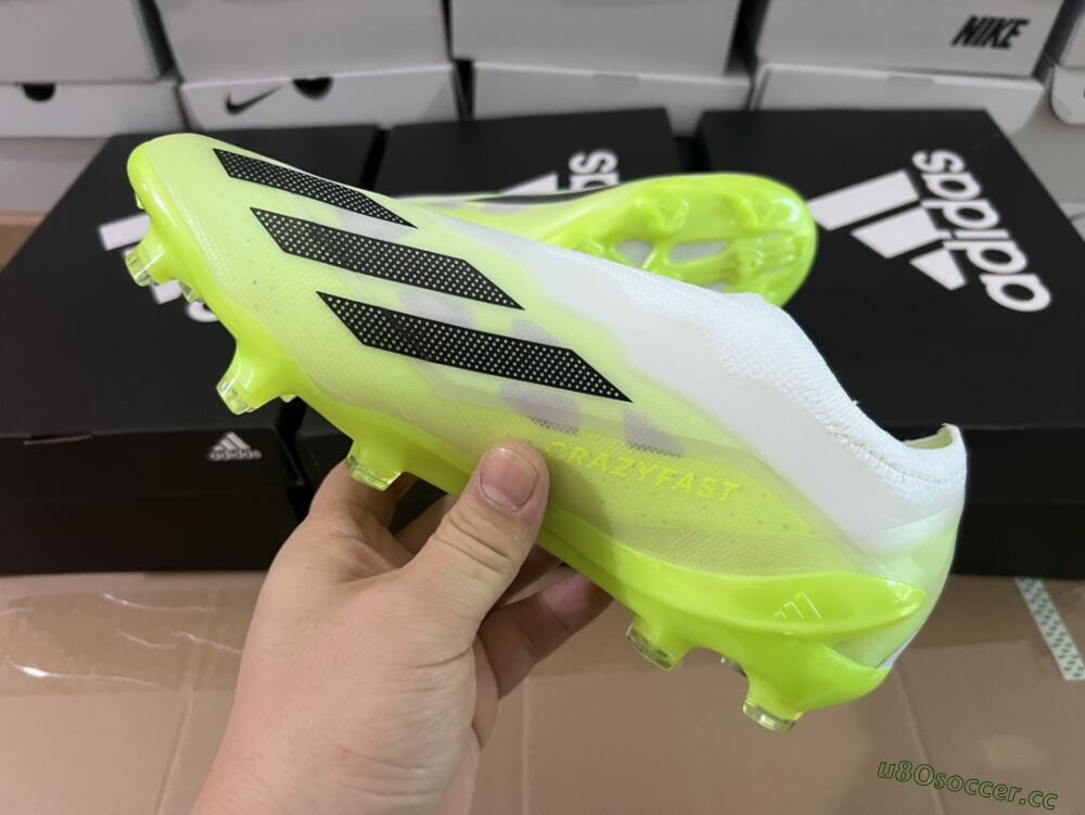 Men's Adidas X Crazyfast.1 LL FG Firm Ground Low-Tops Football Boots - Green/Black/White