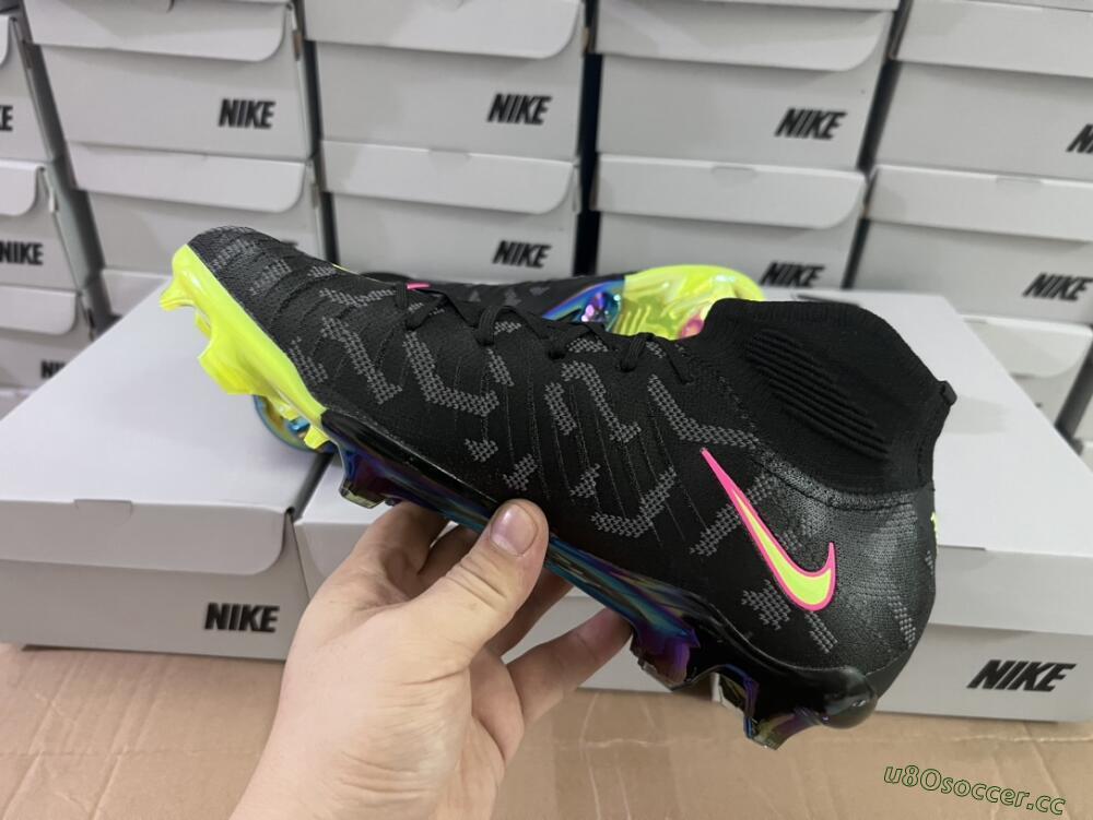 Men's Nike Phantom Luna Elite FG Firm Ground High-Tops Football Boots - Black/Yellow/Pink