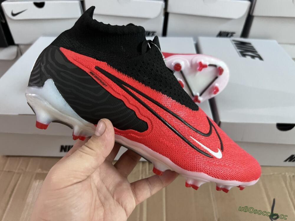 Men's Nike Phantom GX Elite FG Firm Ground High-Tops Football Boots - Red/Black/White