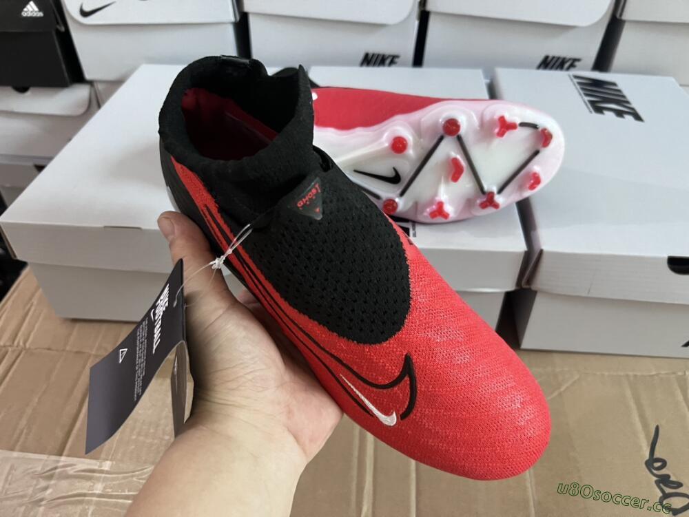 Men's Nike Phantom GX Elite FG Firm Ground High-Tops Football Boots - Red/Black/White