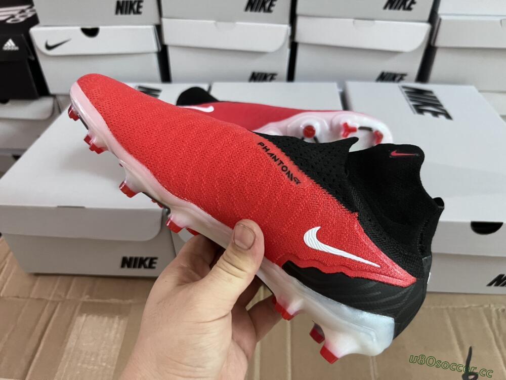 Men's Nike Phantom GX Elite FG Firm Ground High-Tops Football Boots - Red/Black/White