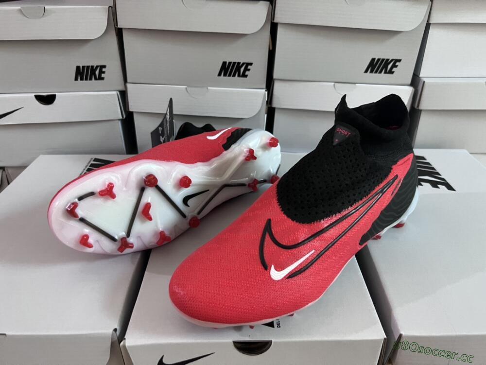 Men's Nike Phantom GX Elite FG Firm Ground High-Tops Football Boots - Red/Black/White