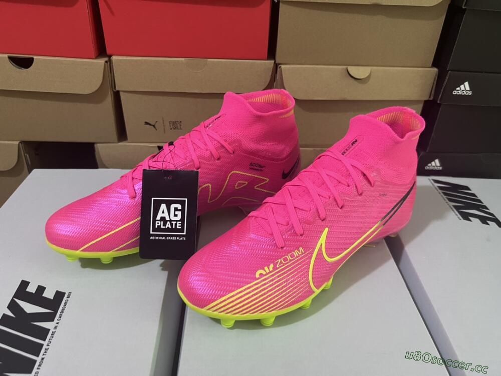 Unisex Nike Zoom Superfly 9 Elite SE AG Artificial Grass High-Tops Football Boots - Pink/Green