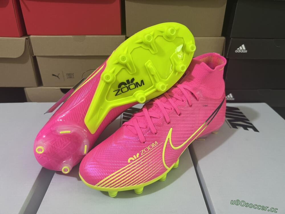 Unisex Nike Zoom Superfly 9 Elite SE AG Artificial Grass High-Tops Football Boots - Pink/Green