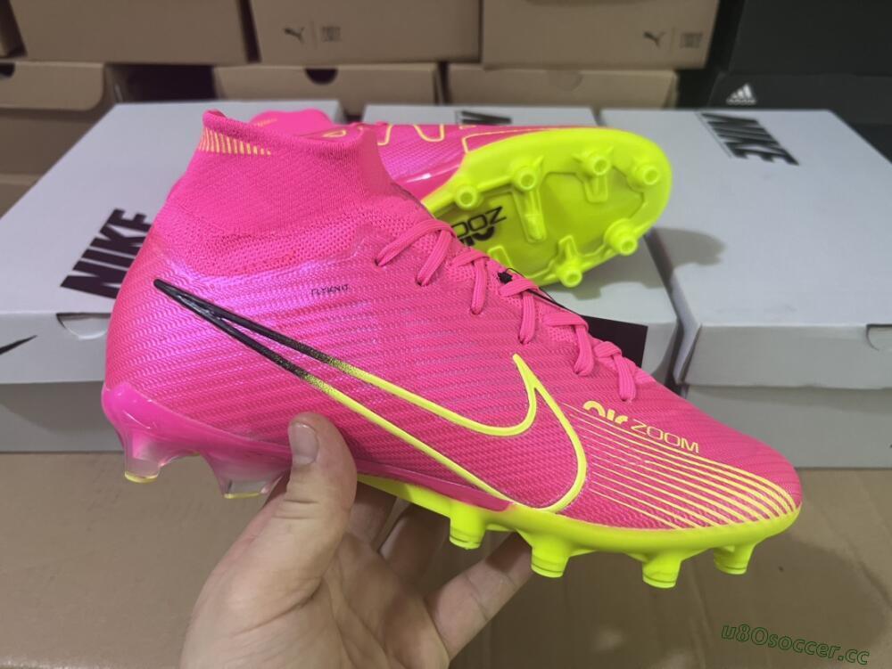 Unisex Nike Zoom Superfly 9 Elite SE AG Artificial Grass High-Tops Football Boots - Pink/Green