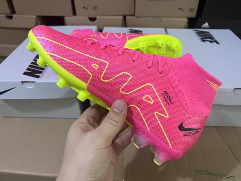 Unisex Nike Zoom Superfly 9 Elite SE AG Artificial Grass High-Tops Football Boots - Pink/Green