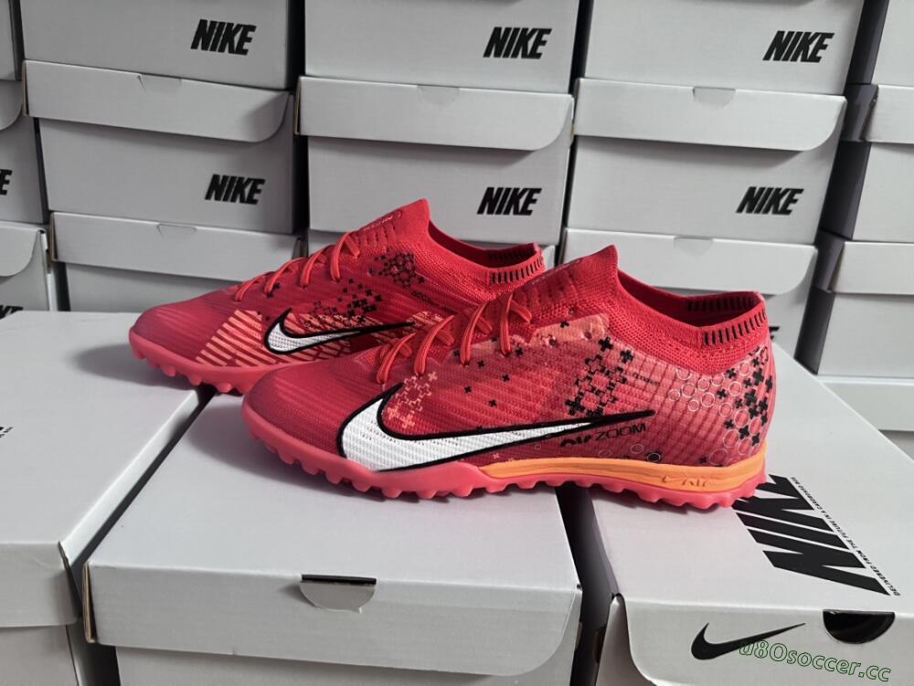 Men's Nike Air Zoom Mercurial Vapor 15 Pro TF Artificial Turf Low-Tops Football Shoes - Red/White/Black