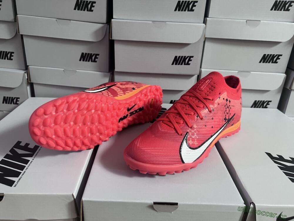 Men's Nike Air Zoom Mercurial Vapor 15 Pro TF Artificial Turf Low-Tops Football Shoes - Red/White/Black