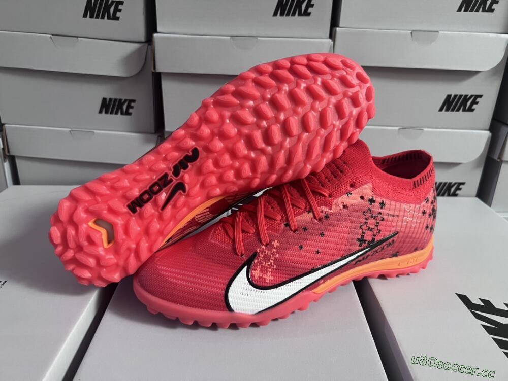 Men's Nike Air Zoom Mercurial Vapor 15 Pro TF Artificial Turf Low-Tops Football Shoes - Red/White/Black