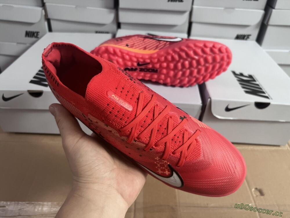 Men's Nike Air Zoom Mercurial Vapor 15 Pro TF Artificial Turf Low-Tops Football Shoes - Red/White/Black