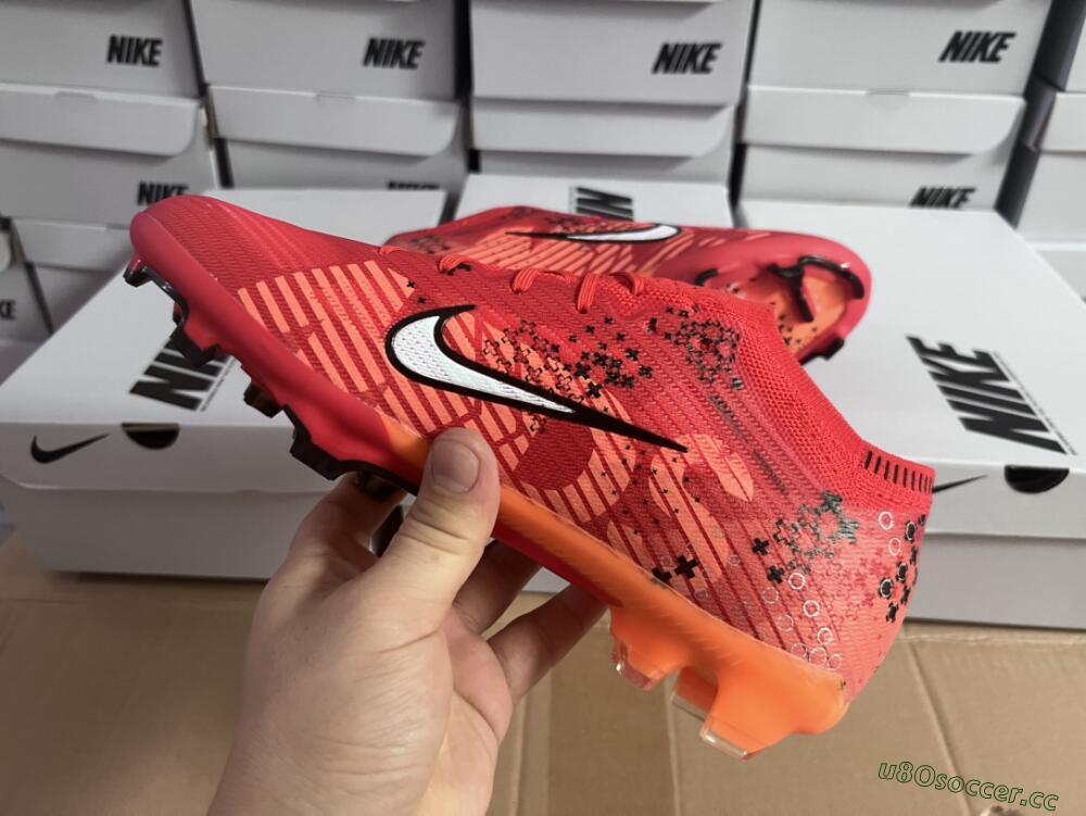 Men's Nike AIR Zoom Mercurial Vapor 15 Elite FG Firm Ground Low-Tops Football Boots - Orange/White/Black