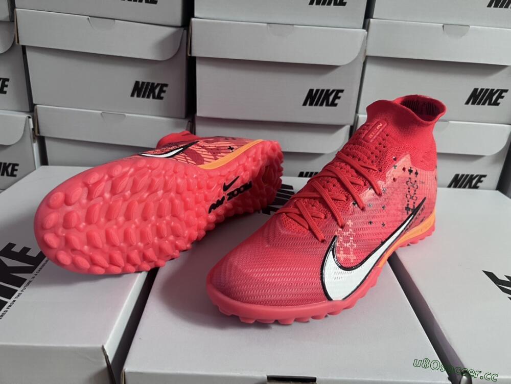 Unisex Nike Air Zoom Mercurial Superfly 9 Elite TF Artificial Turf High-Tops Football Shoes - Red/White/Black