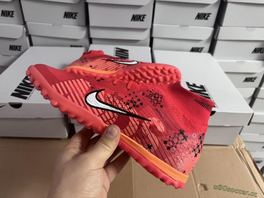 Unisex Nike Air Zoom Mercurial Superfly 9 Elite TF Artificial Turf High-Tops Football Shoes - Red/White/Black