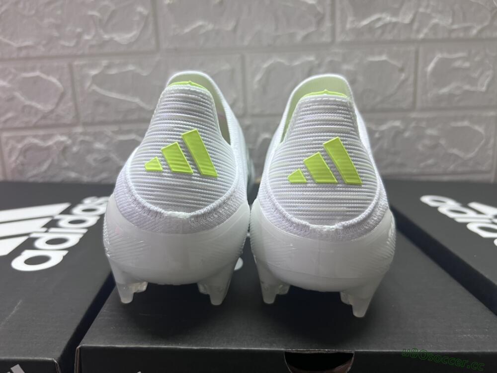 Men's Adidas F50 Adizero FG Firm Ground Low-Tops Football Boots - White/Black/Yellow