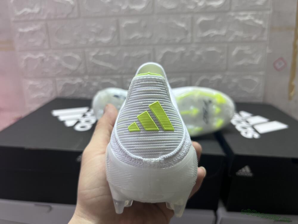 Men's Adidas F50 Adizero FG Firm Ground Low-Tops Football Boots - White/Black/Yellow