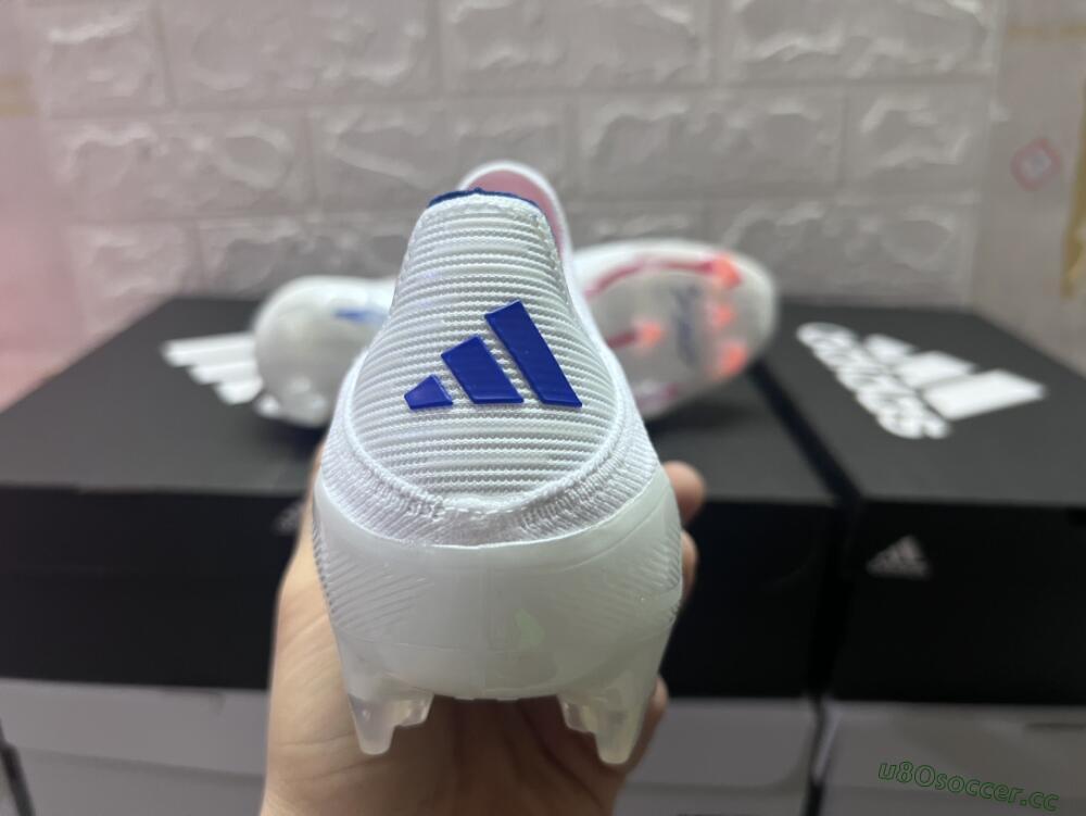 Men's Adidas F50 Adizero FG Firm Ground Low-Tops Football Boots - White/Red/Blue