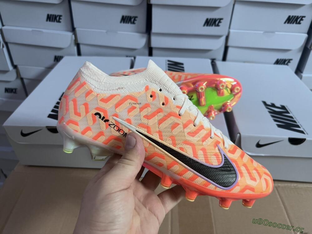 Men's Nike Air Zoom Mercurial Vapor 15 Elite AG Artificial Grass Low-Tops Football Boots - Orange/Black/Purple