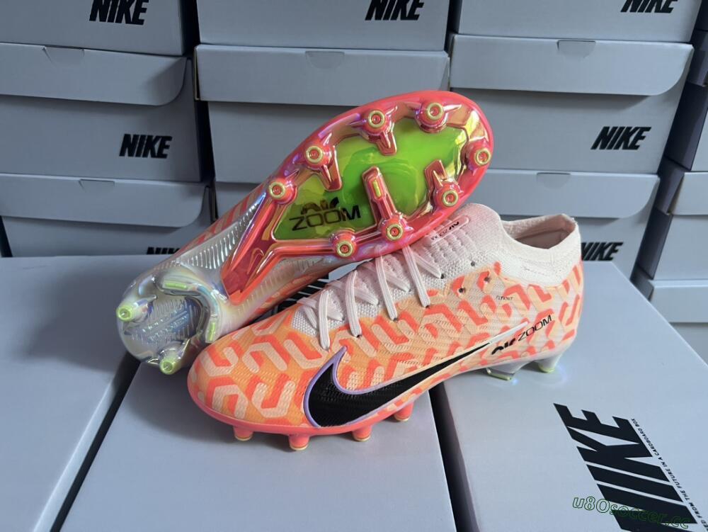 Men's Nike Air Zoom Mercurial Vapor 15 Elite AG Artificial Grass Low-Tops Football Boots - Orange/Black/Purple