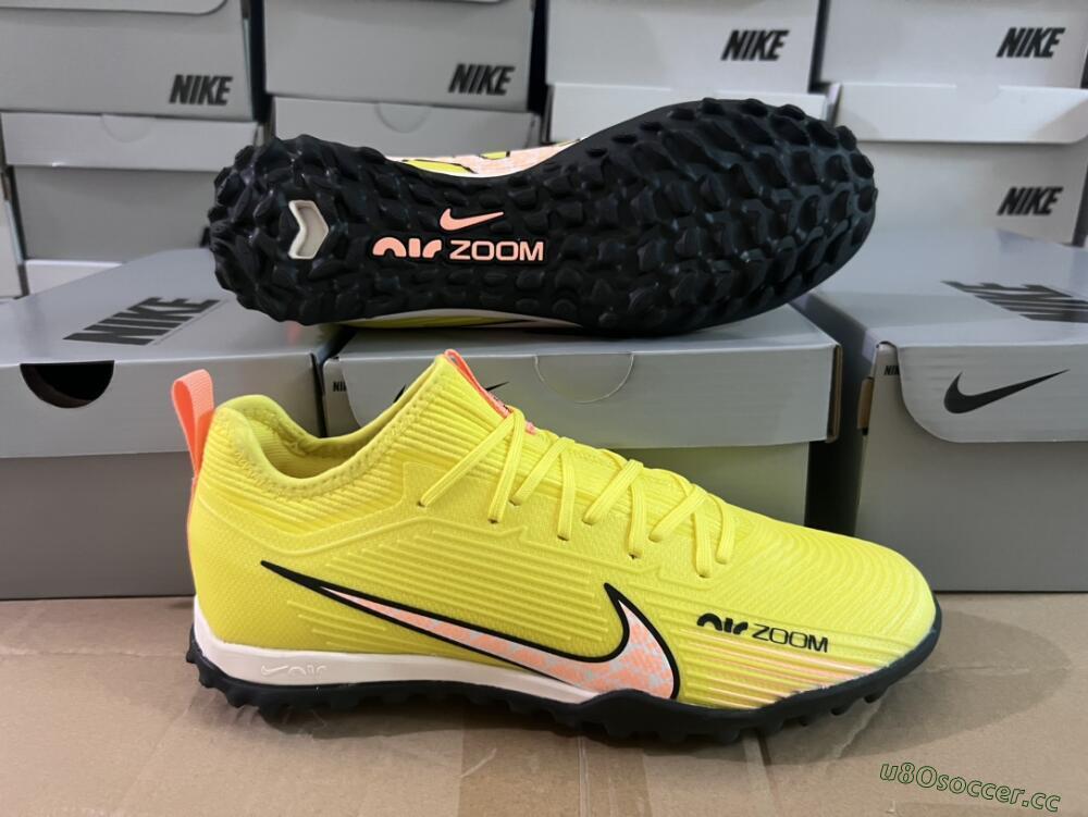 Unisex Nike Air Zoom Mercurial Vapor 15 Pro TF Artificial Turf Low-Tops Football Shoes - Yellow/Pink/White/Black