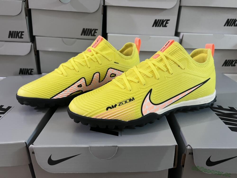 Unisex Nike Air Zoom Mercurial Vapor 15 Pro TF Artificial Turf Low-Tops Football Shoes - Yellow/Pink/White/Black