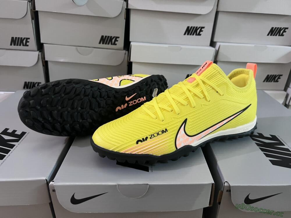 Unisex Nike Air Zoom Mercurial Vapor 15 Pro TF Artificial Turf Low-Tops Football Shoes - Yellow/Pink/White/Black