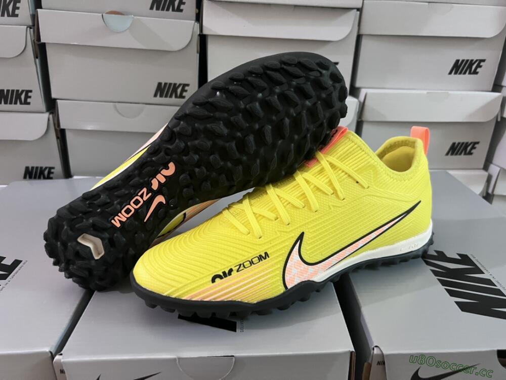 Unisex Nike Air Zoom Mercurial Vapor 15 Pro TF Artificial Turf Low-Tops Football Shoes - Yellow/Pink/White/Black