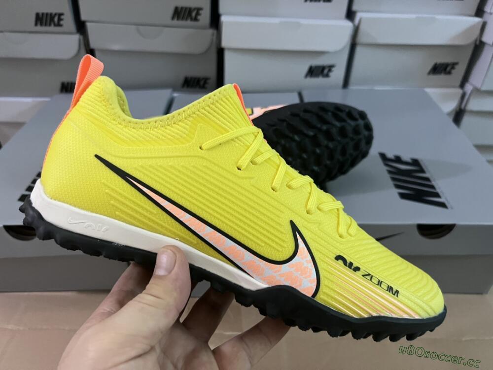 Unisex Nike Air Zoom Mercurial Vapor 15 Pro TF Artificial Turf Low-Tops Football Shoes - Yellow/Pink/White/Black