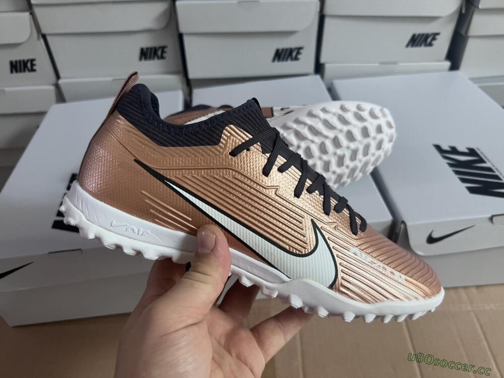 Unisex Nike Air Zoom Mercurial Vapor 15 Pro TF Artificial Turf Low-Tops Football Shoes - Rose Gold/Black/White