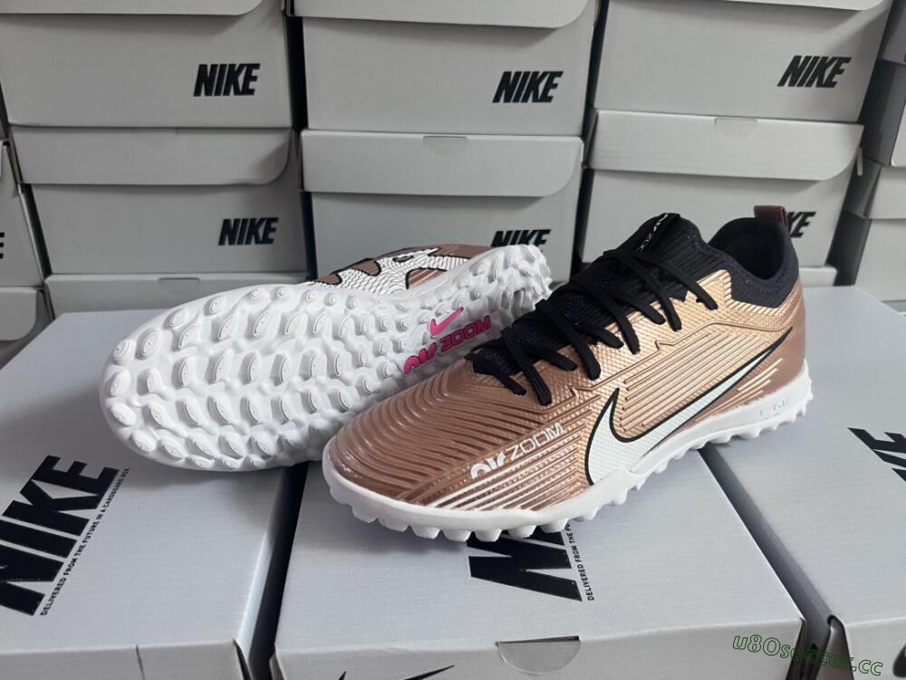 Unisex Nike Air Zoom Mercurial Vapor 15 Pro TF Artificial Turf Low-Tops Football Shoes - Rose Gold/Black/White