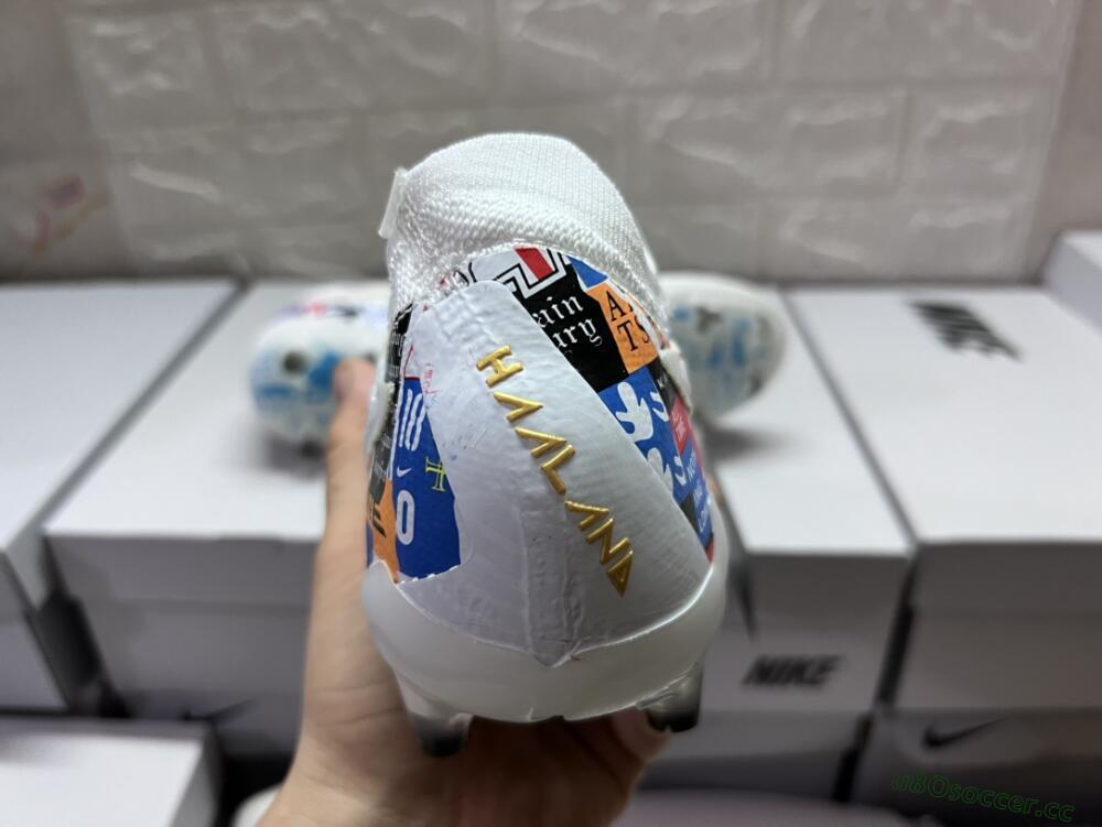 Men's Harry Kane X Nike Phantom GX Elite FG Firm Ground Low-Tops Football Boots - White/Rainbow